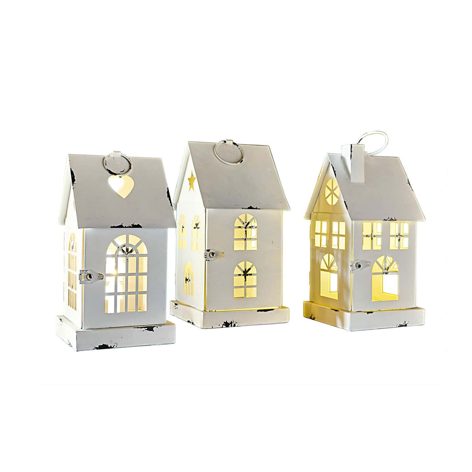 LED-Laterne 3er Set Village