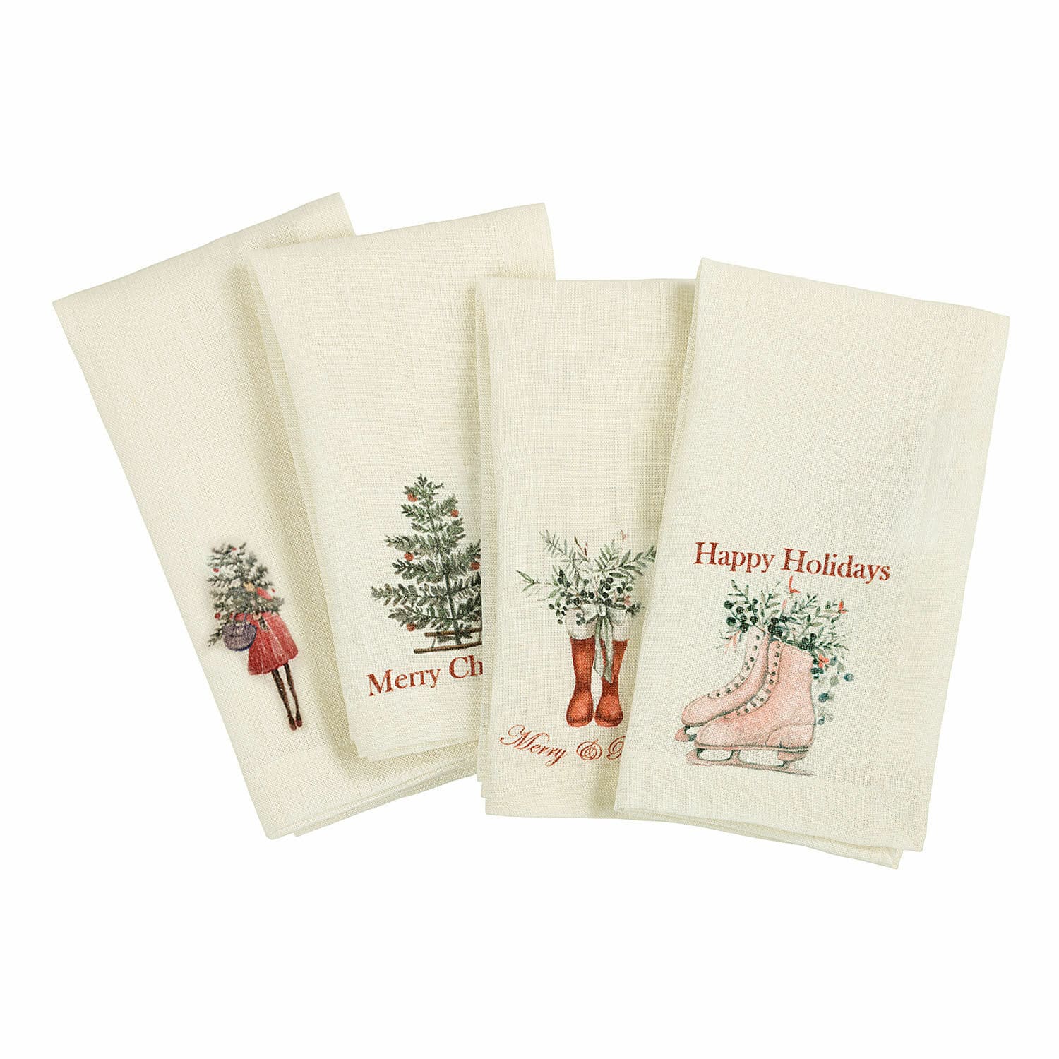 Serviette 4er Set Merry & Bright