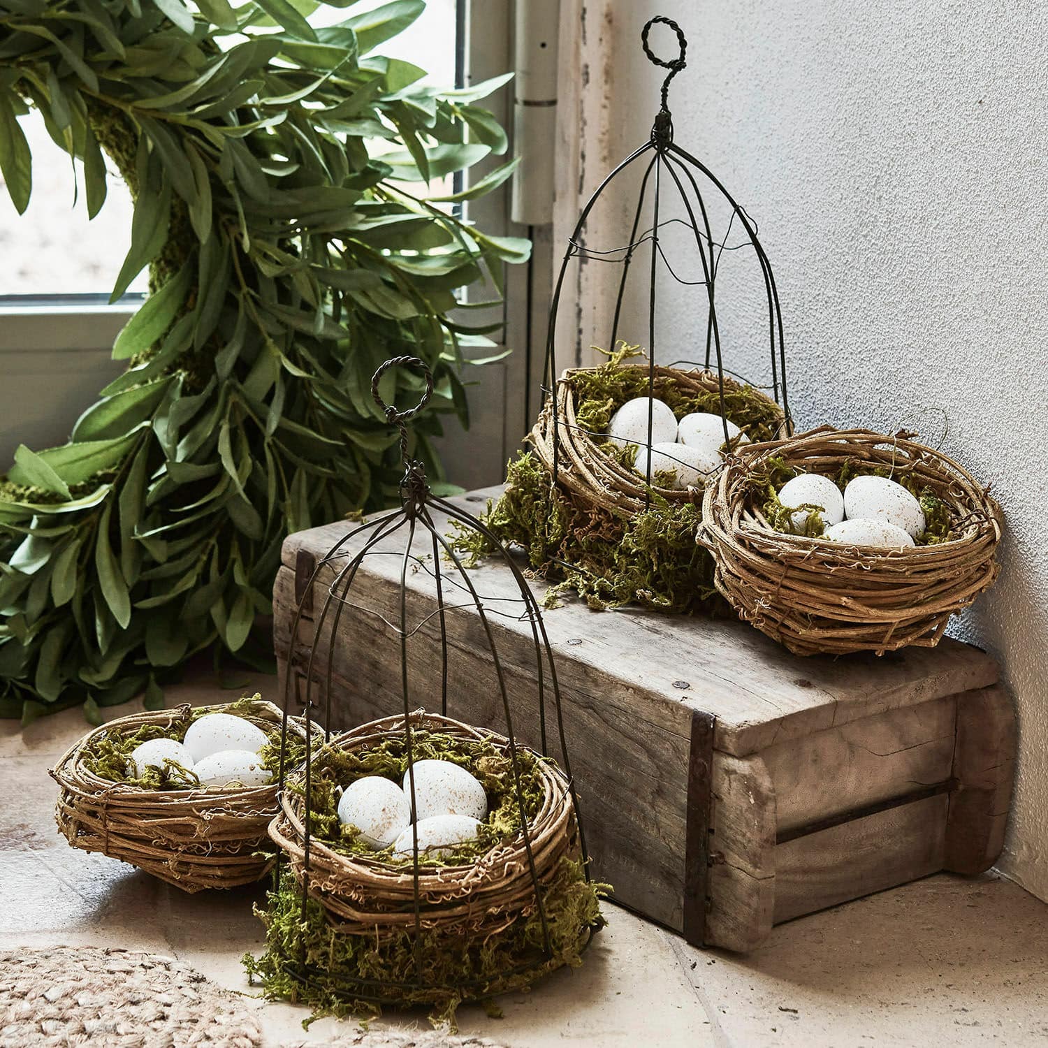 Nest mit Eiern 4er Set Trista