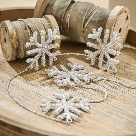 Girlande Snowflakes silber